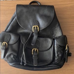 Genuine Black Leather Backpack